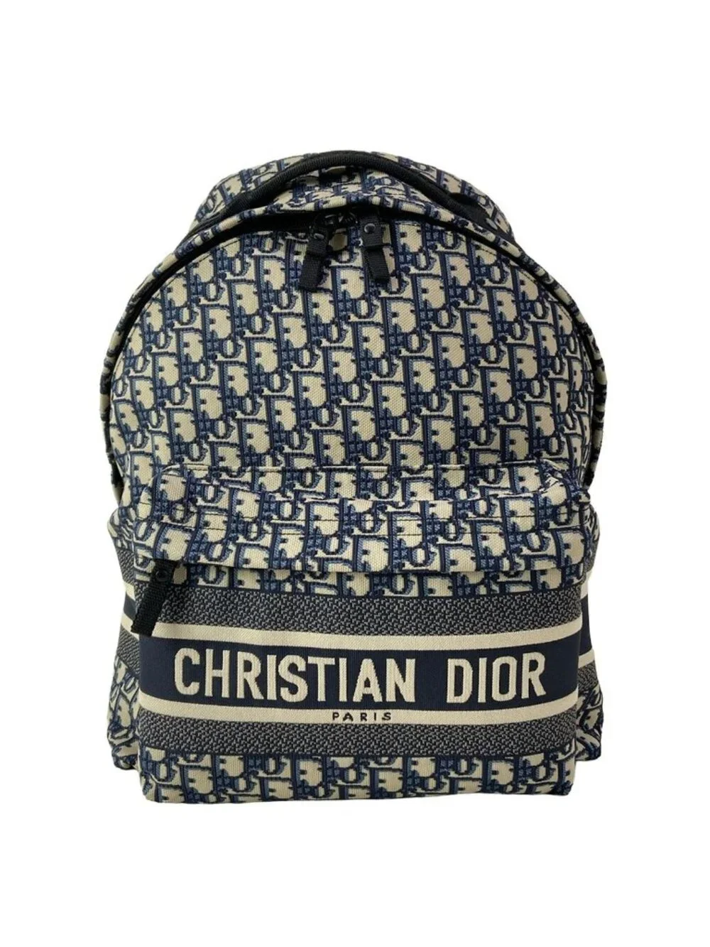 Dior Backpack Travel Beige Blue Gray Multi Oblique